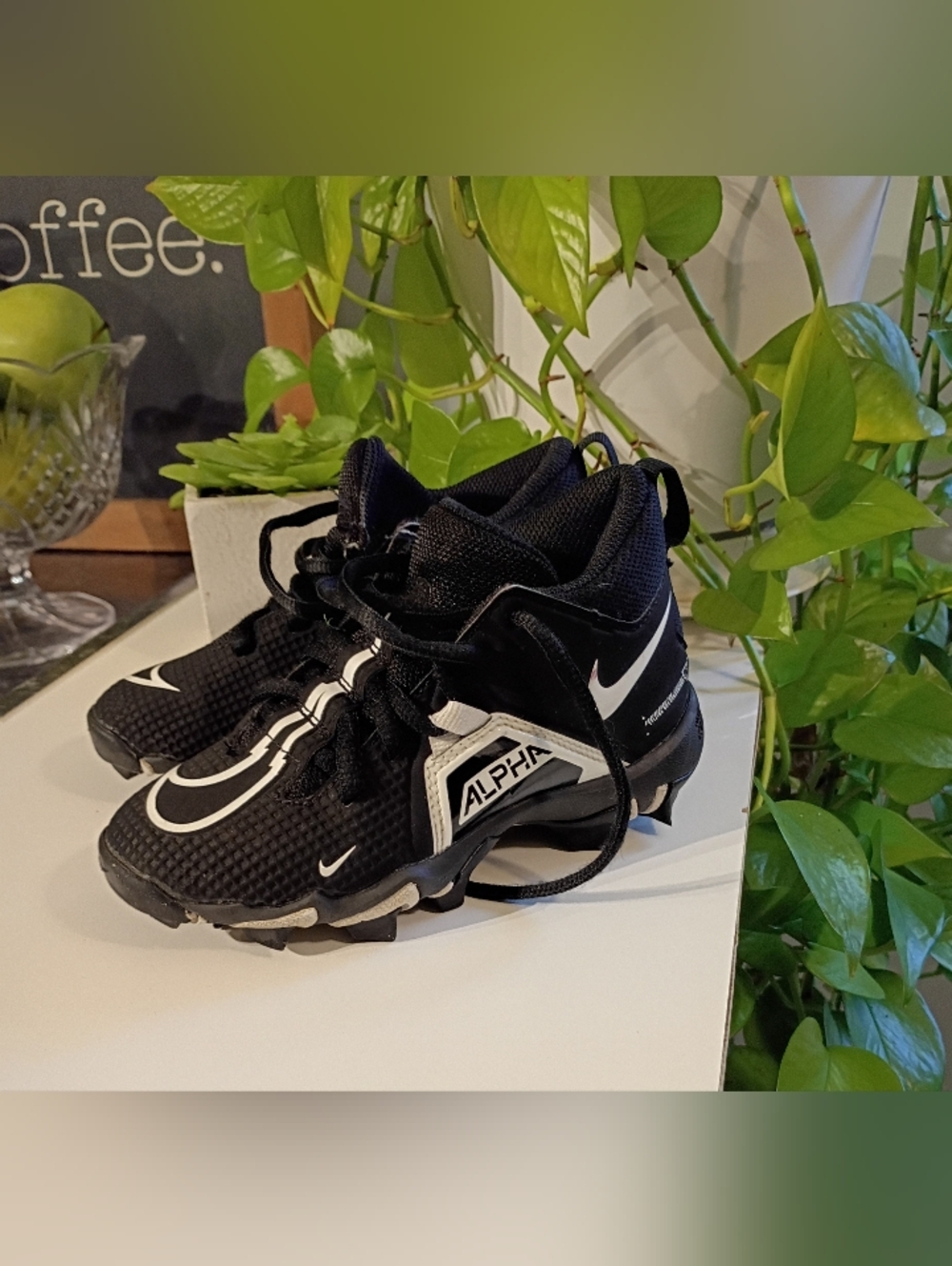 Nike Kids Black & White Alpha Sports Cleats